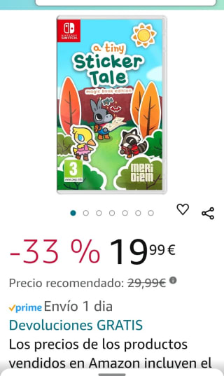 A Tiny Sticker Tale Magic Book Edition Nintendo Switch por 19,99€.