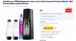 SodaStream + 2 flessen en 1 cilinder met €35 cashback bij Bol.com