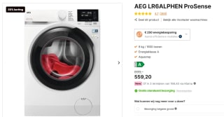 AEG LR6ALPHEN ProSense wasmachine voor €559,20 bij Expert