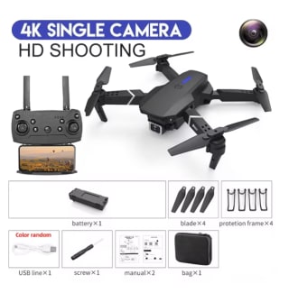 Cuadricóptero Dron E88 Pro con WIFI plegable con gran angular cámara HD por solo 11,45€