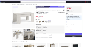 Mesa de Centro Elevable Gala Artico por solo 38,59€ (Nuevos usuarios por 23,15€)