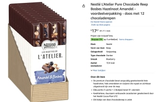 Nestlé L'Atelier Pure Chocolade Amandel & Bosbes (12 stuks) voor €17,67