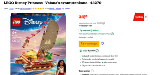 LEGO Disney Princess - Vaiana's Avonturenkano voor €34,99 bij Bol