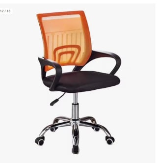 Silla De Oficina Giratoria con Soporte Lumbar, Ruedas y Tela de Malla por 34,04€ (Cuenta Nueva 22,04€)