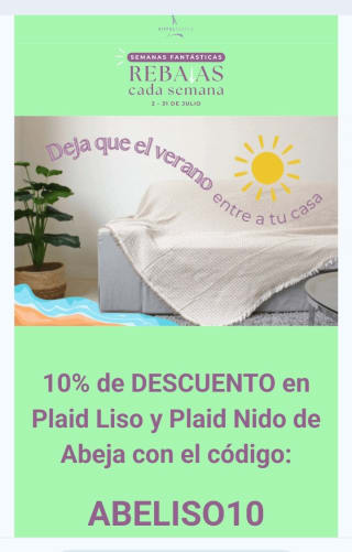 -10% de Descuento en Colchas desde Eiffel Textile.
