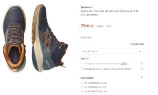 Botas de Trekking de hombre Salomon OUTpulse Mid GTX por 79.95€
