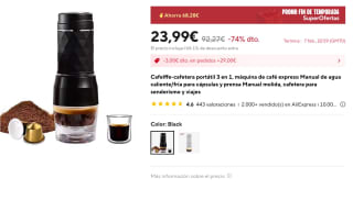 Cafelffe-cafetera portátil 3 en 1, máquina de café expreso Manual por 23,99€