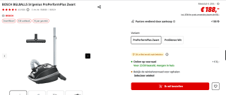 Bosch BGL8ALL5 In'genius ProPerformPlus Stofzuiger met zak voor €158 na cashback bij de MediaMarkt