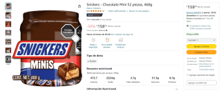 Chocolate Snickers Mini 52 piezas por $158 | Descuento Amazon