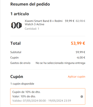 Xiaomi Smart Band 8 + Redmi Watch 3 Active por 53,99€