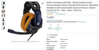 Audífonos EPOS I Sennheiser GSP 602 por $1,454 en Amazon