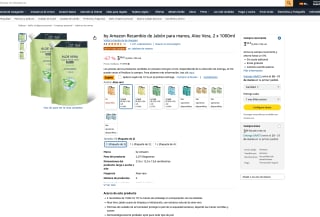 2 x 1000ml by Amazon Recambio de Jabón para manos Aloe Vera por solo 3,56€