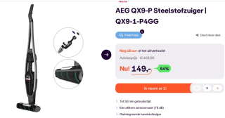 AEG QX9-1-P4GG - Steelstofzuiger voor €149 bij Ibood