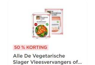50% korting op alle Vegetarische Slager producten bij de Plus