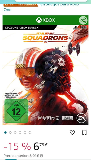 Star Wars Squadrons Xbox One [Importación alemana] por 6,79€.