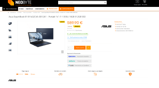 Portátil Asus ExpertBook B1 B1402CVA-EB1261 14" i7-1355U 16GB 512GB SSD por solo 589,90€