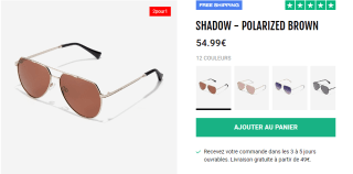 2 paires de lunettes de soleil pour le prix d’une à 54,99€