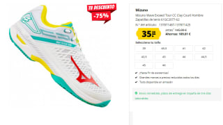 Zapatillas de Hombre Mizuno Wave Exceed Tour CC Clay Court por 35.99€