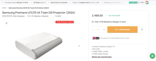 Samsung Premiere LPU7D 4K Tizen OS Projector (2024) voor €2499 bij Plasmavisie