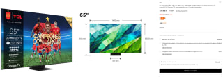 TV QD-MiniLED 65" TCL 65C855, QLED PRO 4K HDR Premium, Smart TV Google TV por 969€