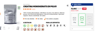 Creatina Monohidrato HSN en polvo 500g por 11,21€