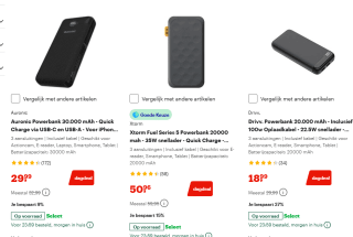 Tot 35% korting op diverse powerbanks bij Bol