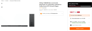 Philips TAB6309 Barra de Sonido Bluetooth con Subwoofer por 199€