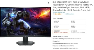 Ecran DELL de PC de 32 pouces à 363,44€