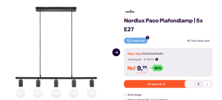 Nordlux - Paco 5-Spot Hanglamp Black voor €9,95 bij Ibood