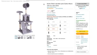 Amazon Prime Árbol rascador para Gatos Altura 133 cm por solo 42,95€