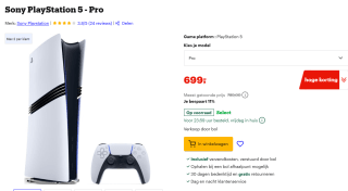 Sony PlayStation 5 - Pro voor €699 bij Bol