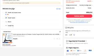 Patinete electrico KUKIRIN G2 MASTER doble motor hasta 60km/h limitable a 25km/h por 699,01€