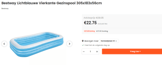 Bestway Opblaasbaar Zwembad Family 305x183x56cm voor €22,75 bij Ochama