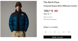 Chaqueta acolchada 1996 Retro Nuptse de The North Face para Hombre por 153.99€
