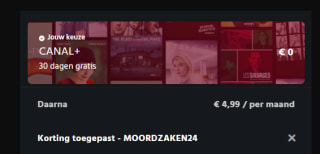 30 dagen gratis Canal+ dmv de code