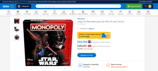 Juego de mesa Monopoly Star Wars El Lado Oscuro por $24.594