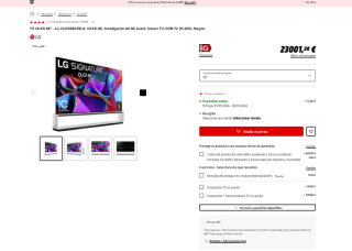 TV OLED 88" LG OLED88Z39LA OLED 8K Inteligente α9 8K Gen6 por 19.550€