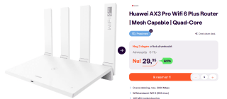 Huawei AX3 Quad-Core WS7200-20 - Wifi 6 Router - Wit voor €29,99 bij iBOOD