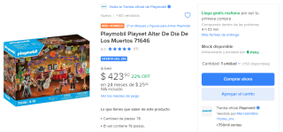 Playmobil Playset Altar Día de los Muertos por $424 | Descuento Mercado Libre