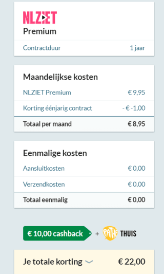 Nlziet 12 maanden voor €97,40