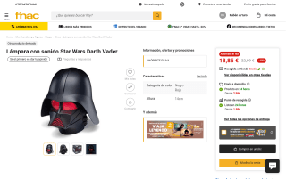 Lámpara Star Wars Darth Vader por 18,85€