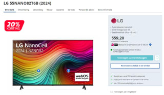 LG 55NANO82T6B Nanocell 55" televisie voor €559,20 bij Electroworld