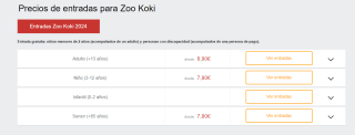 Oferta zoo Koki entradas desde 7,80€