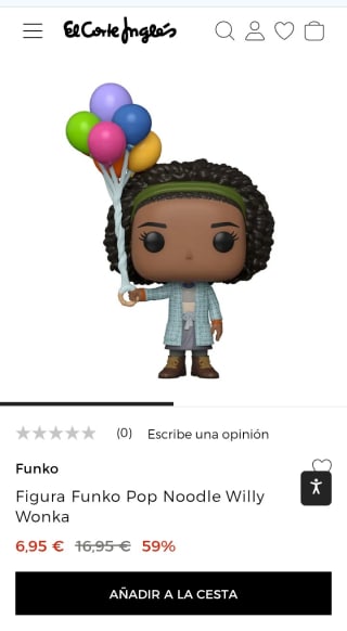 Figura Funko Pop Noodle Willy Wonka por 6,95€.