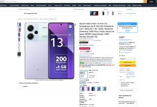 Xiaomi Redmi Note 13 Pro+ 5G 8+256GB por solo 249,99€