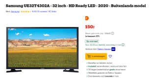 Samsung UE32T4302AEXXH (buitenlands model) Zwart voor €150 bij Bol