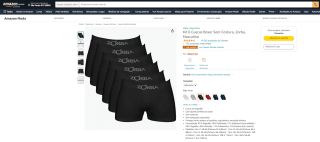Kit com 6 Cuecas da Zorba, modelo Boxer Seamless - R$ 63,90
