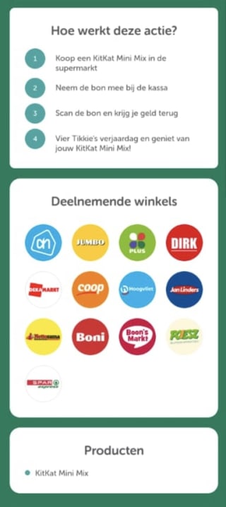 Gratis Kitkat mini mix twv 3,49 euro dmv cashback