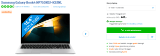 Samsung Galaxy Book4 (15.6", Intel® Core™ i5, 8GB, 512GB) voor €449 bij Coolblue