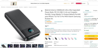 Batería Externa 33800mAh3.0 USB C por 23€
